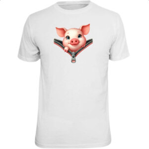 Camiseta Unissex Porco no ziper