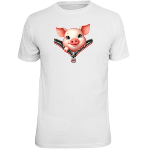 Camiseta Unissex Porco no ziper