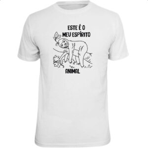 Camiseta Unissex Preguica Este e o meu espirito animal