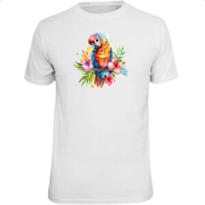 Camiseta Unissex Arara na flor