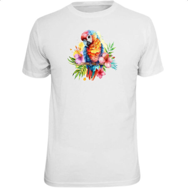 Camiseta Unissex Arara na flor