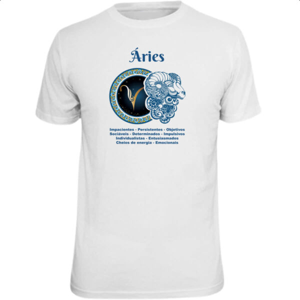 Camiseta Unissex Signo de Aries adjetivos