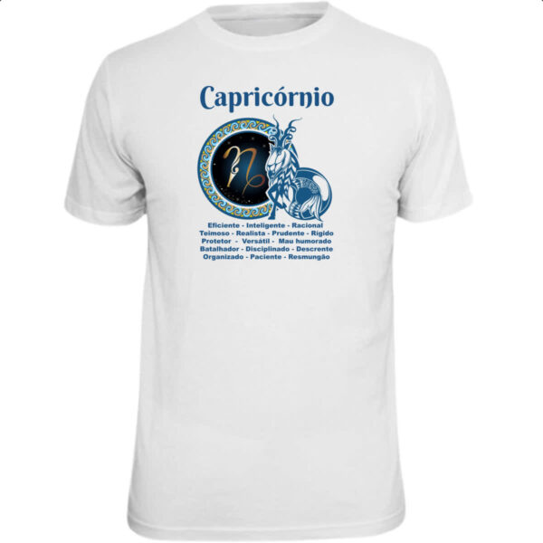 Camiseta Unissex Signo de Capricornio adjetivos