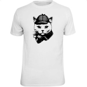 Camiseta Unissex Sherlock Gato