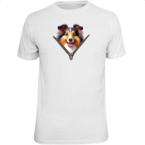 Camiseta Unissex Shetland Sheepdog no Ziper