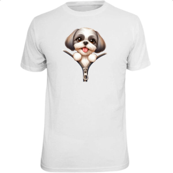 Camiseta Unissex Shih Tzu no Ziper