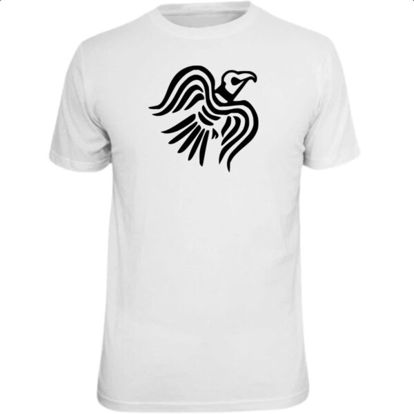 Camiseta Unissex Simbolo corvo bandeira viking
