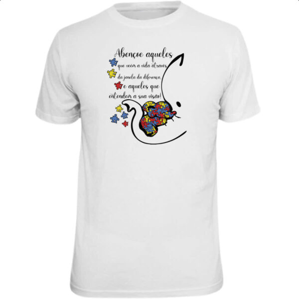 Camiseta Unissex Autismo Abencoe janela da diferenca