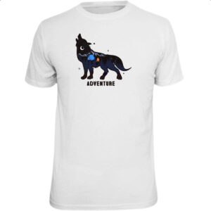 Camiseta Unissex Aventura camping silhueta lobo