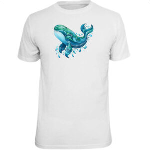 Camiseta Unissex Baleia estilo tribal watercolor