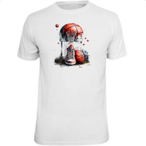 Camiseta Unissex Basquete tenis cesta e bola