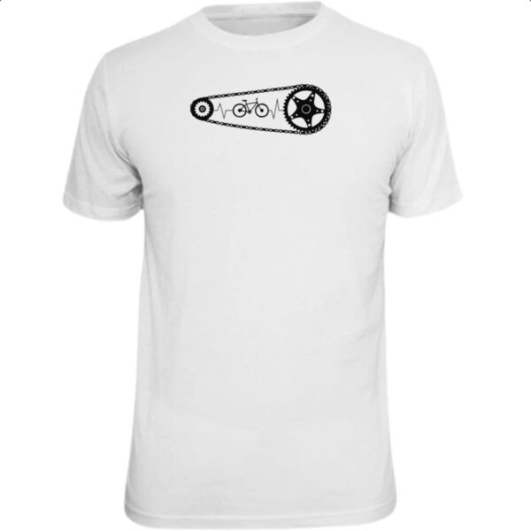 Camiseta Unissex Batimento cardiaco catraca bicicleta