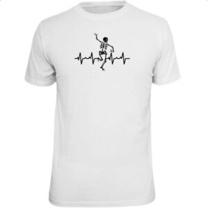Camiseta Unissex Batimento cardiaco esqueleto