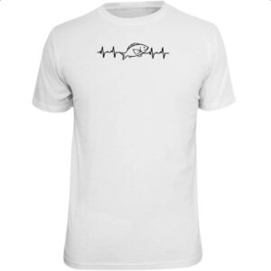 Camiseta Unissex Batimento cardiaco pesca