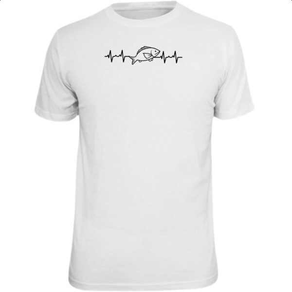 Camiseta Unissex Batimento cardiaco pesca