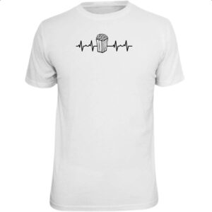 Camiseta Unissex Batimento cardiaco pipoca