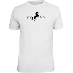 Camiseta Unissex Batimento cardiaco unicornio