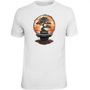 Camiseta Unissex Bonsai magico Japao sunset