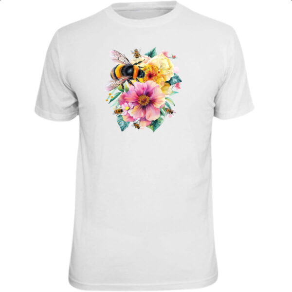 Camiseta Unissex Abelha na flor
