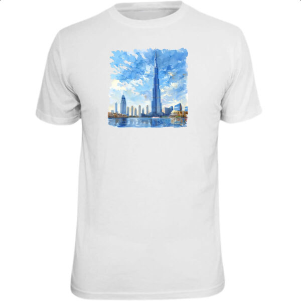 Camiseta Unissex Burj Khalifa watercolor