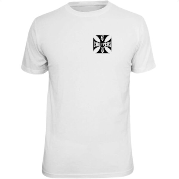 Camiseta Unissex West coast chopper cruz negra brasao