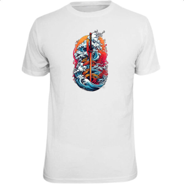 Camiseta Unissex Katana colorful japao artwork