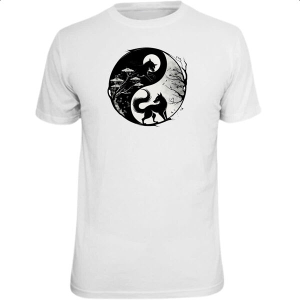 Camiseta Unissex Yin e Yang Raposas