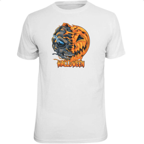 Camiseta Unissex Halloween Pumpkin Mascara rasgada