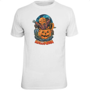 Camiseta Unissex Halloween pumpkin saindo da abobora