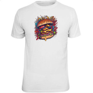 Camiseta Unissex Hamburguer exagerado splash
