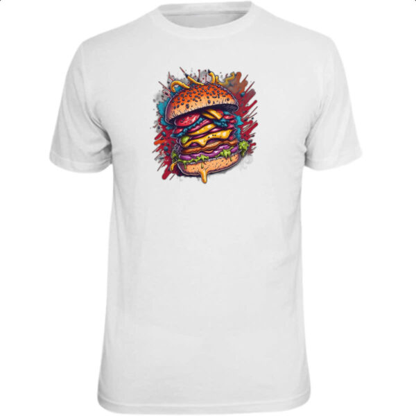 Camiseta Unissex Hamburguer exagerado splash