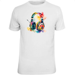 Camiseta Unissex Headphone watercolor