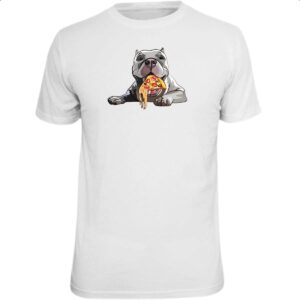 Camiseta Unissex Cachorro comendo pizza