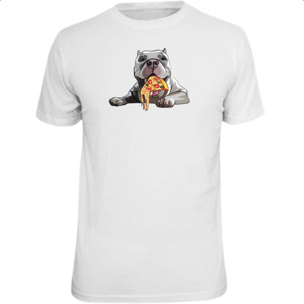 Camiseta Unissex Cachorro comendo pizza