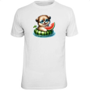 Camiseta Unissex Cachorro na boia