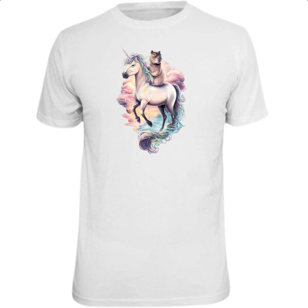 Camiseta Unissex Capivara com unicornio