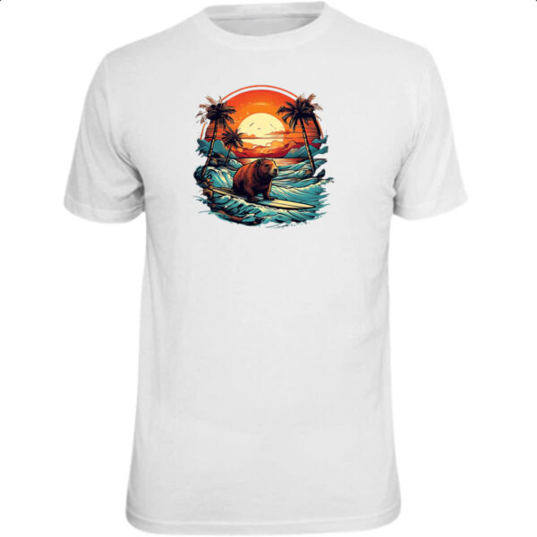 Camiseta Unissex Capivara Surf Sunset