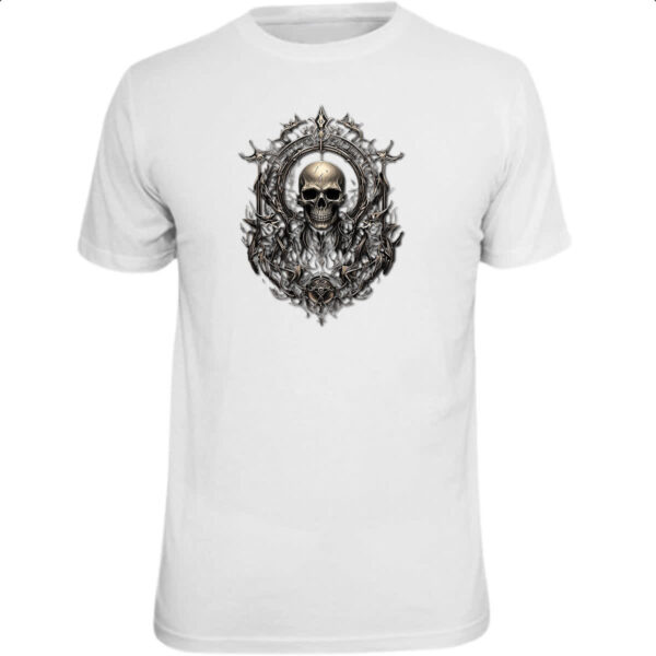 Camiseta Unissex Caveira metal grampunk