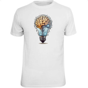 Camiseta Unissex Cerebro dentro da lampada