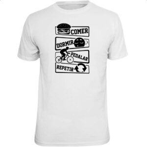 Camiseta Unissex Comer Dormir Pedalar Repetir