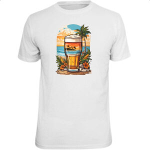 Camiseta Unissex Copo de Cerveja Sunset