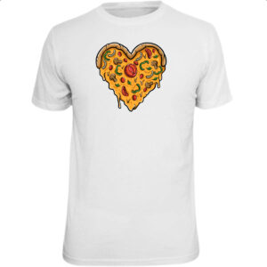Camiseta Unissex Coracao de pizza