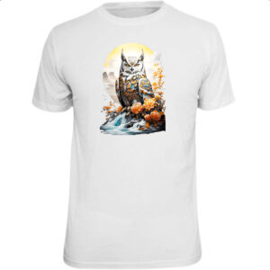 Camiseta Unissex Coruja do Gelo Sunset