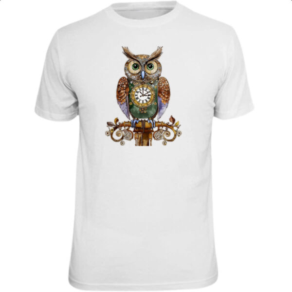 Camiseta Unissex Coruja maquina do tempo