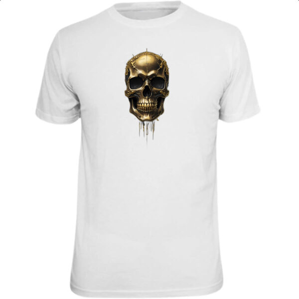 Camiseta Unissex Cranio de ouro