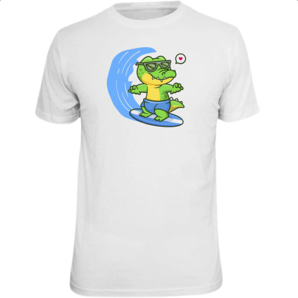 Camiseta Unissex Crocodilo surfista radical