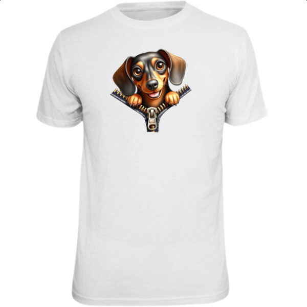 Camiseta Unissex Dachshund no Ziper