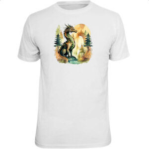 Camiseta Unissex Dragao Floresta Sunset