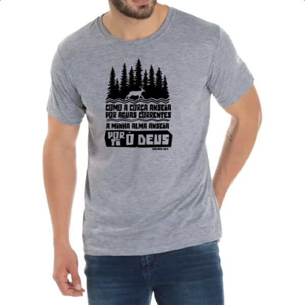 Camiseta Cinza Gospel Salmos 42.1 - Imagem 2