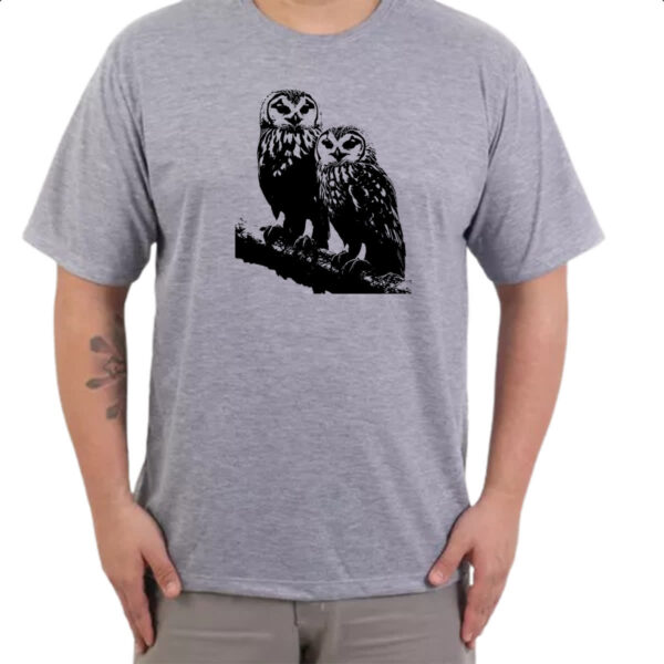 Camiseta Cinza Corujas da neve - Imagem 3